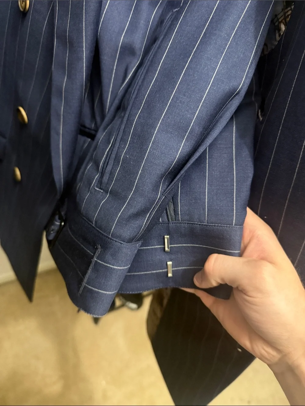 Navy Pinstripe Double-Breasted - bespoke custom